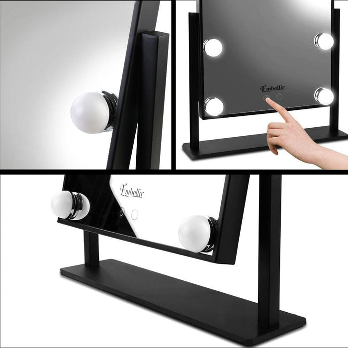 Goslash Picks Embellir Led Standing Makeup Mirror - Black