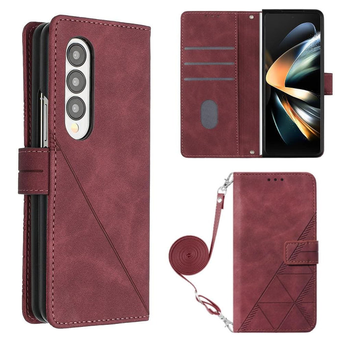 Embossed Leather Crossbody Phone Case For Samsung Galaxy z