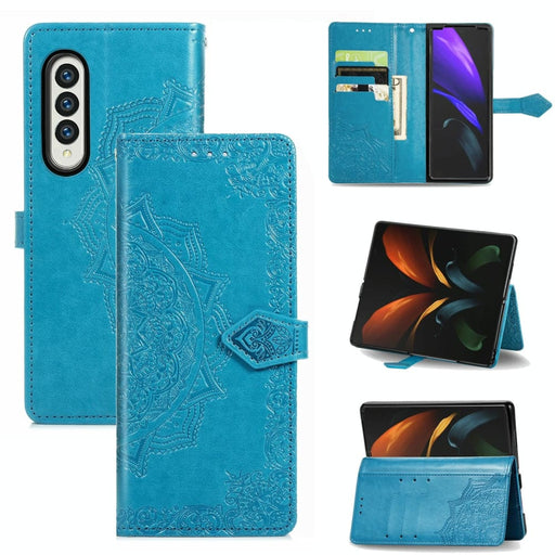 Embossed Leather Mandala Flower Phone Case For Samsung