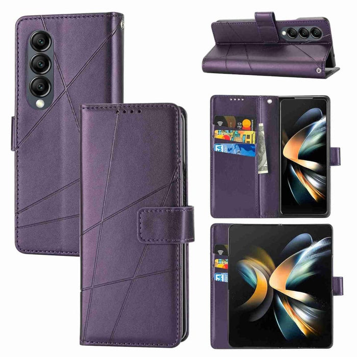 Embossed Pu Leather Phone Case For Samsung Galaxy z Fold 4