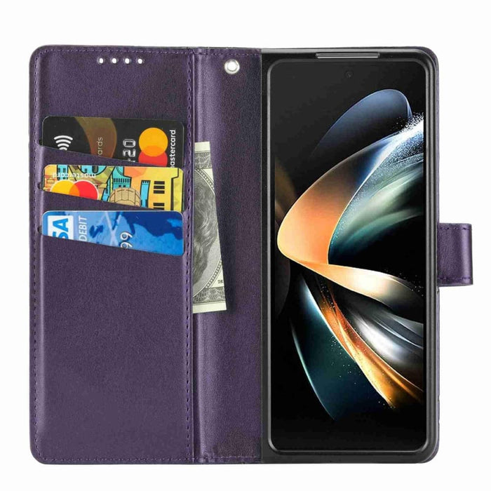 Embossed Pu Leather Phone Case For Samsung Galaxy z Fold 4