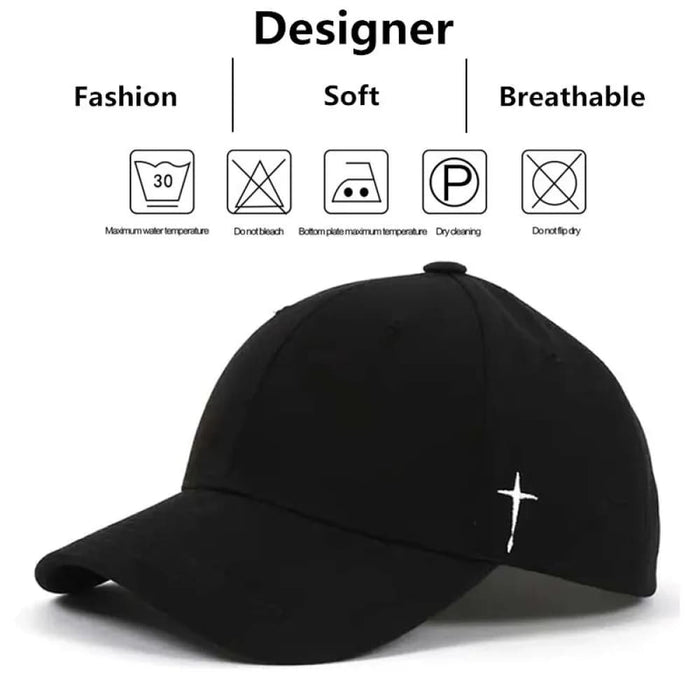 Embroidered Unisex Baseball Cap Simple Cross Water Drop