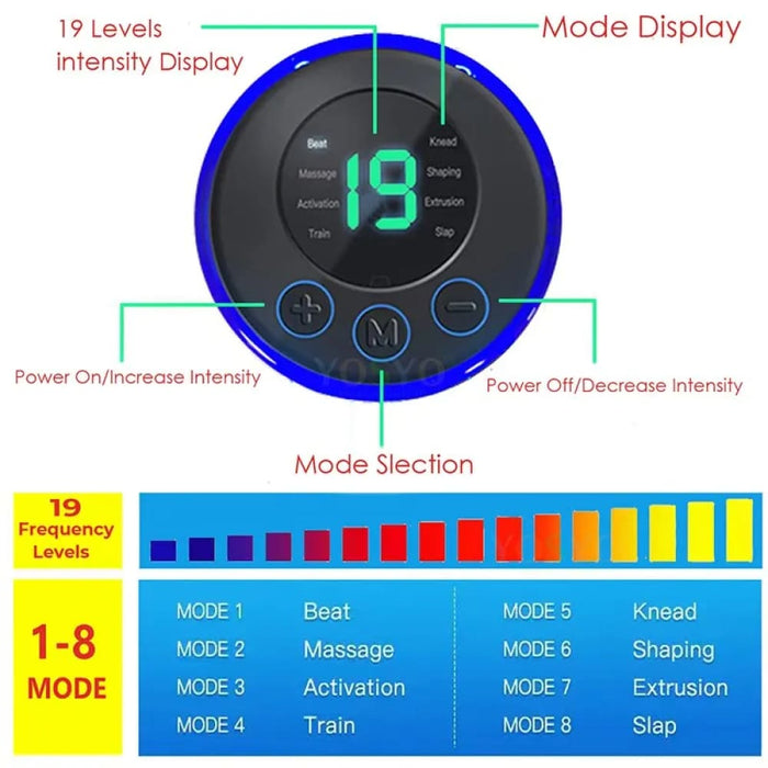 Ems Pulse Foot Massager 8 Modes 19 Levels Usb Charging