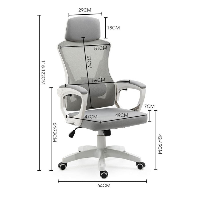 Ergonomic Mesh Office Chair Computer Seat With Headrest