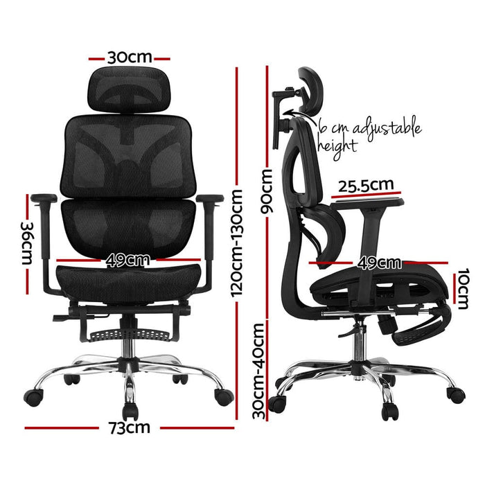 Ergonomic Office Chair Footrest Black