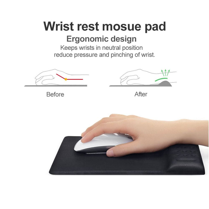 Ergonomic Padded Mouse Pad With Wrist Rest Memory Foam Soft