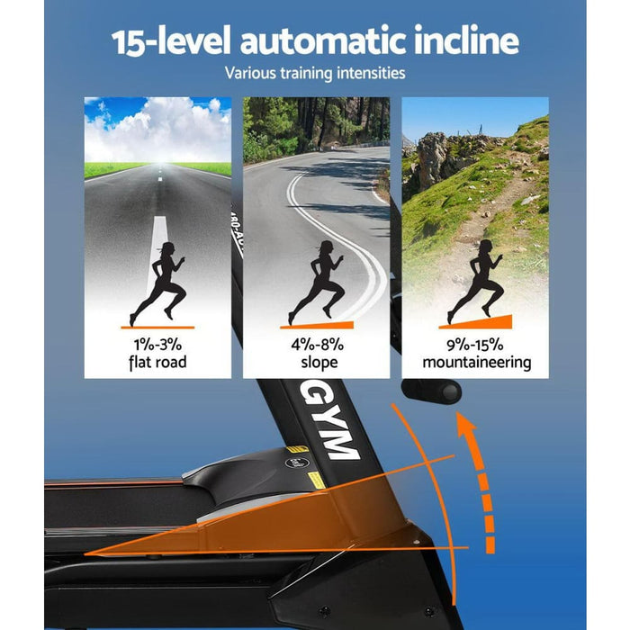 Everfit Electric Treadmill 480mm 18kmh 3.5hp Auto Incline