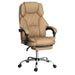 Executive Office Chair Leather Footrest Espresso