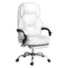 Executive Office Chair Leather Footrest White