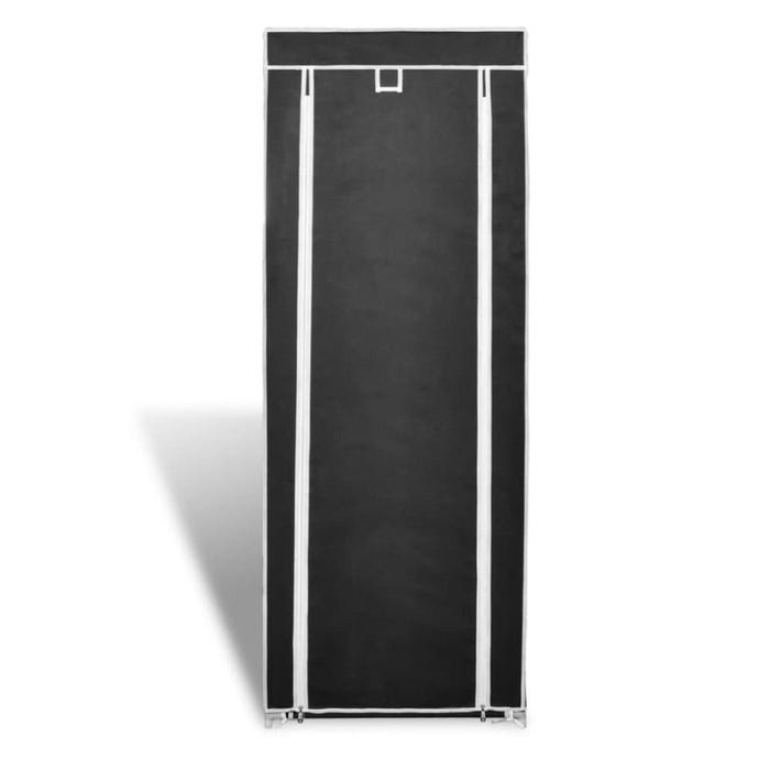 Fabric Shoe Cabinet With Cover 162 x 57 29 Cm Black Xabako