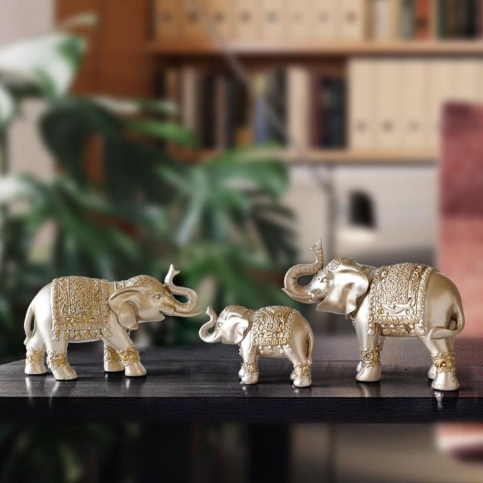 Family Elephant Figurine Resin Statue For Office Living Room