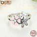 Fashion 925 Sterling Silver Pink Flower Poetic Daisy Cherry