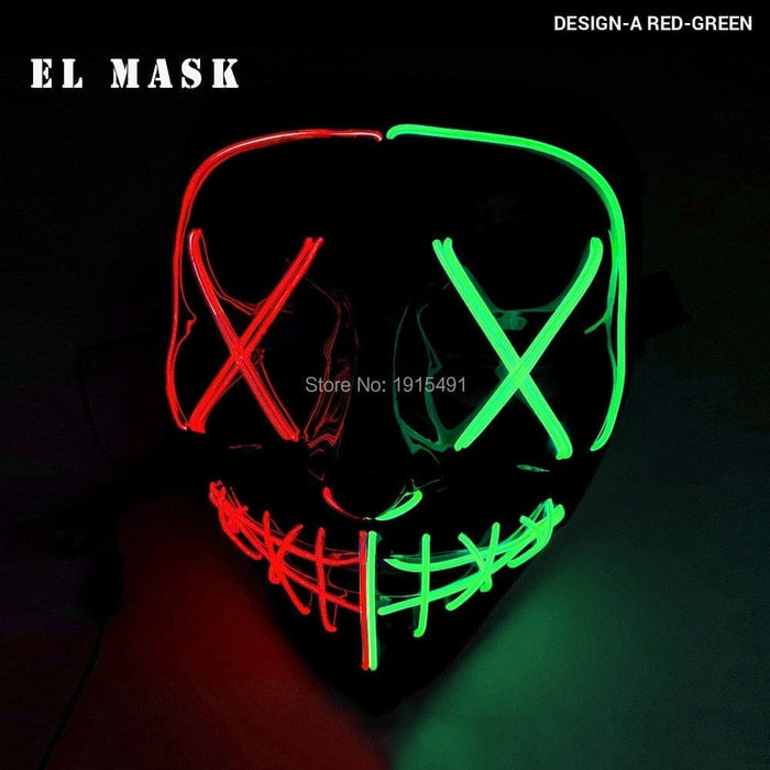 Fashion Carnival Neon Led Mask Halloween El Cold Horror