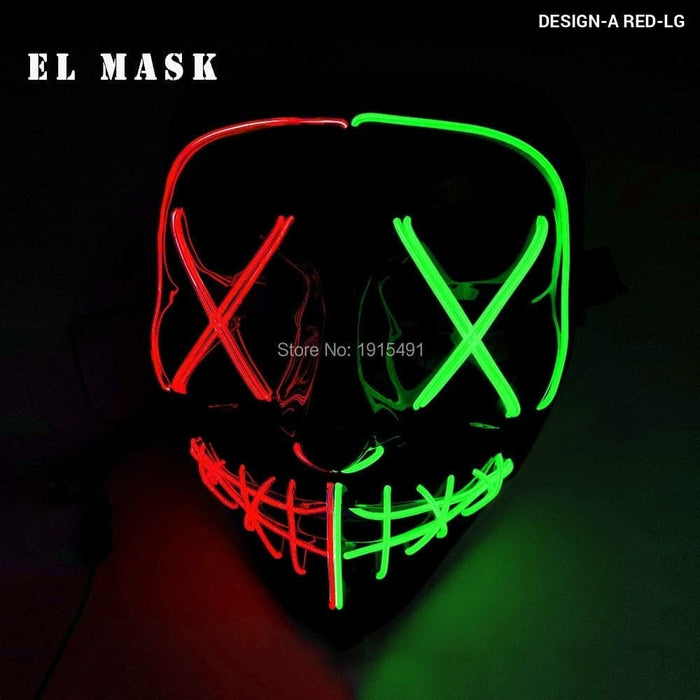 Fashion Carnival Neon Led Mask Halloween El Cold Horror