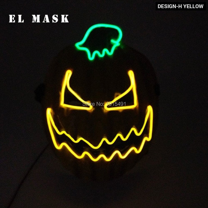 Fashion Carnival Neon Led Mask Halloween El Cold Horror