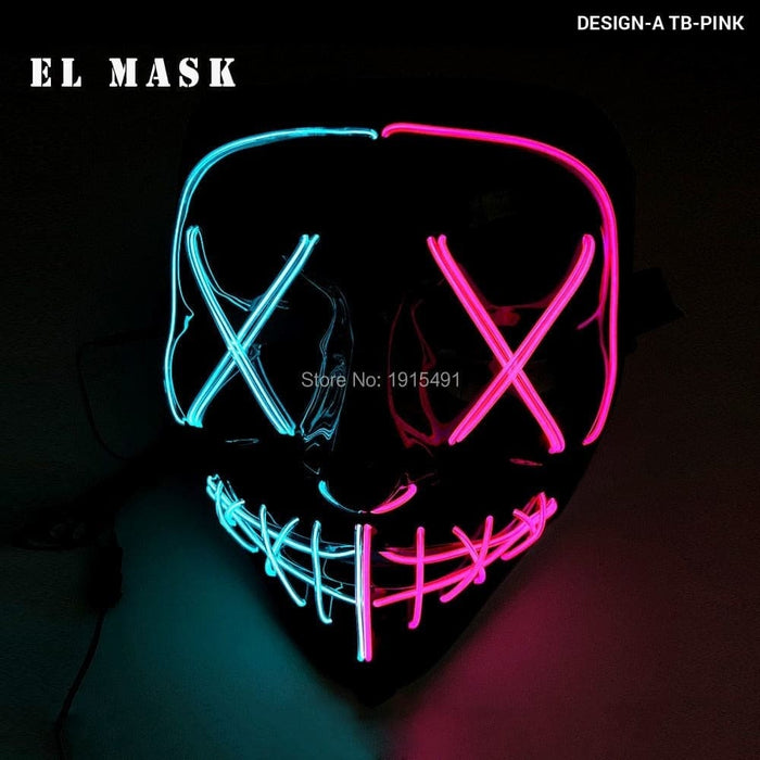 Fashion Carnival Neon Led Mask Halloween El Cold Horror