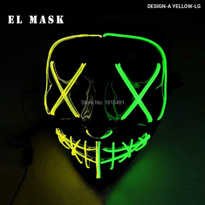 Fashion Carnival Neon Led Mask Halloween El Cold Horror