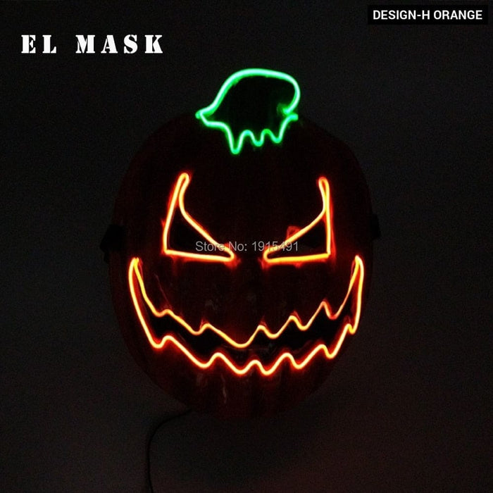 Fashion Carnival Neon Led Mask Halloween El Cold Horror