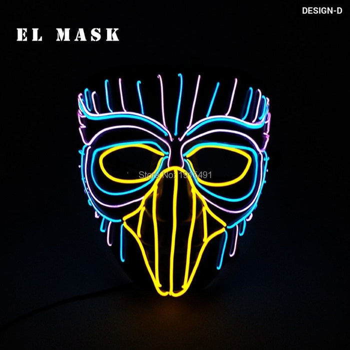 Fashion Carnival Neon Led Mask Halloween El Cold Horror