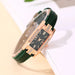 Fashion Diamond Square Watches Women Leather Quartz Watch