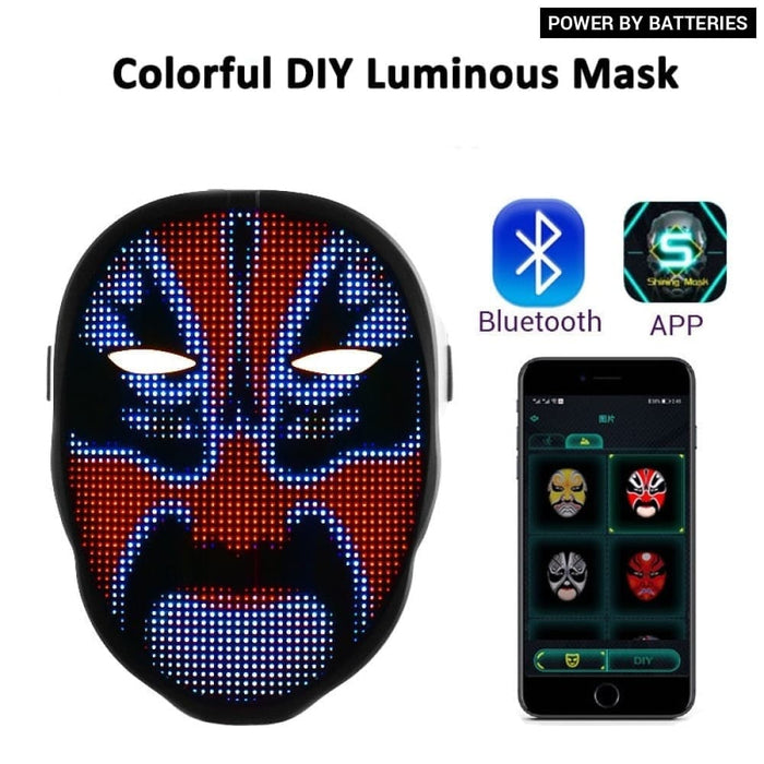 Fashion Led Luminous Face Changing Mask Diy Pattern