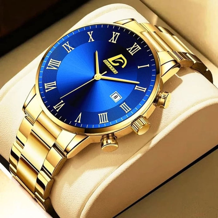 Fashion Mens Gold Stainless Steel Watches Luxury Minimalist