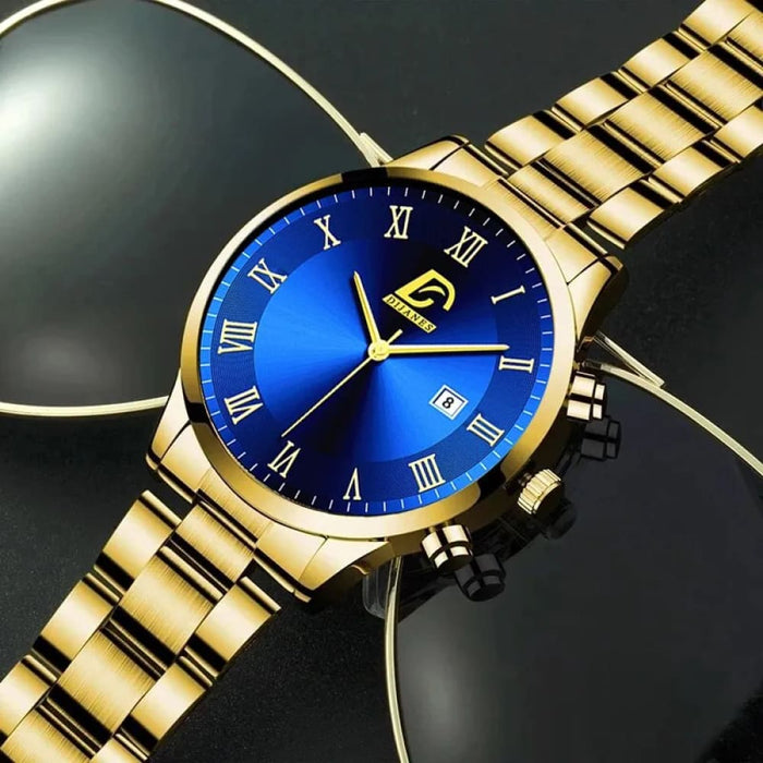 Fashion Mens Gold Stainless Steel Watches Luxury Minimalist