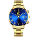 Fashion Mens Gold Stainless Steel Watches Luxury Minimalist