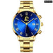 Fashion Mens Gold Stainless Steel Watches Luxury Minimalist