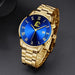 Fashion Mens Gold Stainless Steel Watches Luxury Minimalist