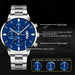 Fashion Mens Silver Stainless Steel Quartz Wrist Watch