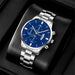 Fashion Mens Silver Stainless Steel Quartz Wrist Watch