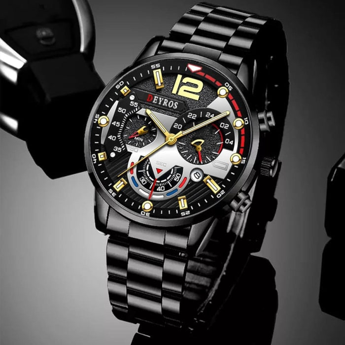 Fashion Mens Sports Watches Luxury Stainless Steel Quartz