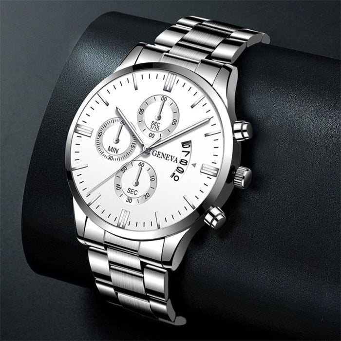 Fashion Mens Watches For Men Luxury Silver Stainless Steel