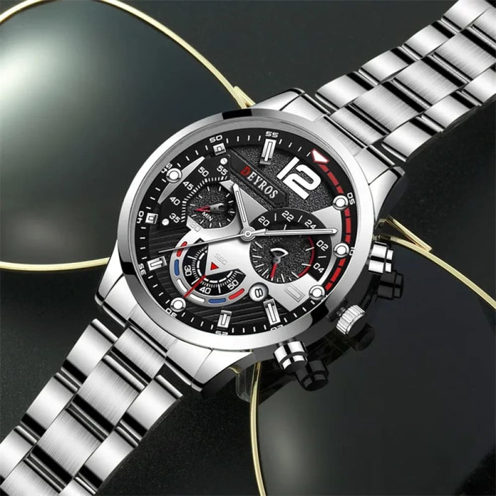 Fashion Mens Watches Luxury Stainless Steel Quartz