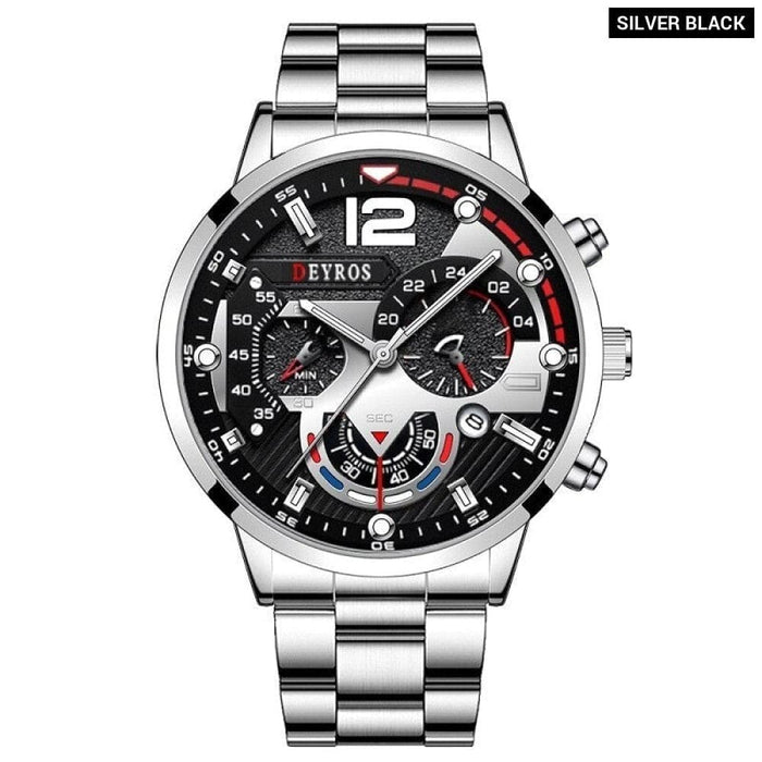 Fashion Mens Watches Luxury Stainless Steel Quartz