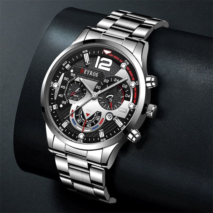 Fashion Mens Watches Stainless Steel Quartz Wristwatch