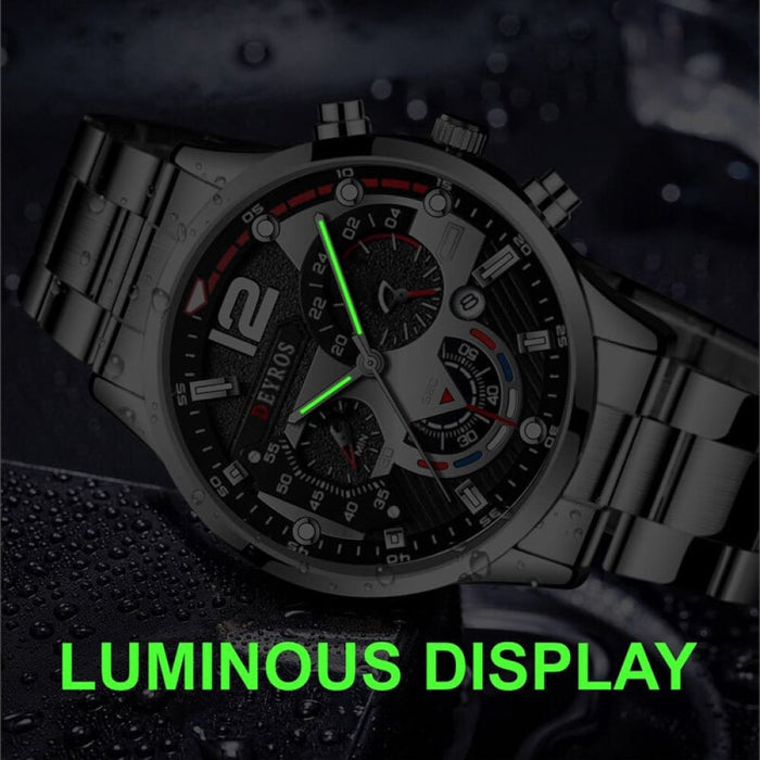 Fashion Mens Watches Stainless Steel Quartz Wristwatch