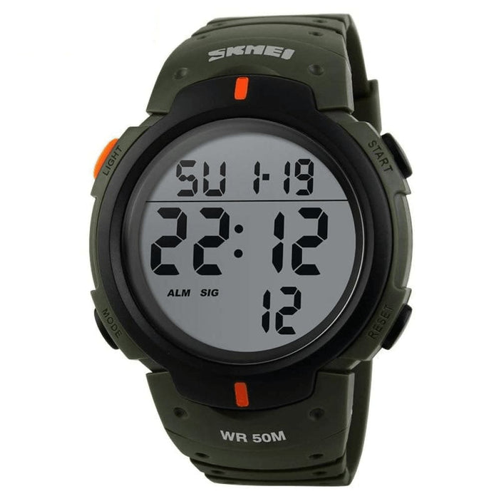 Men Fashion Outdoor Sport Big Dial Led Digital 5bar