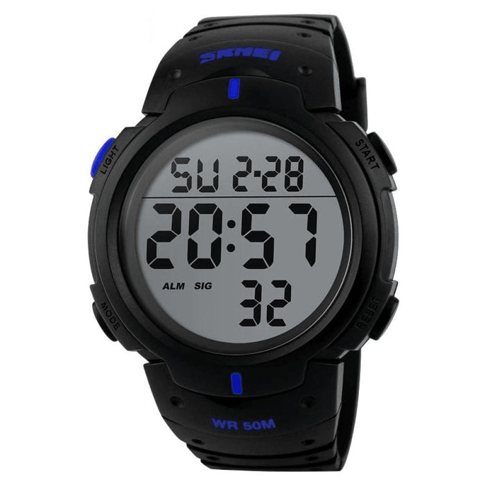 Men Fashion Outdoor Sport Big Dial Led Digital 5bar