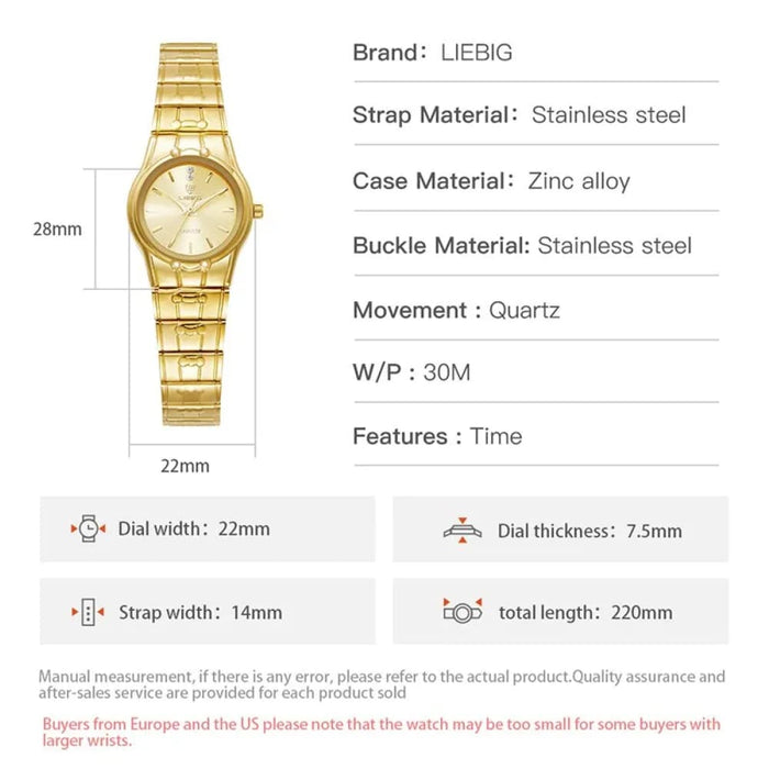 Fashion Quartz Wristwatch Women Men Luxury Full Steel 3bar