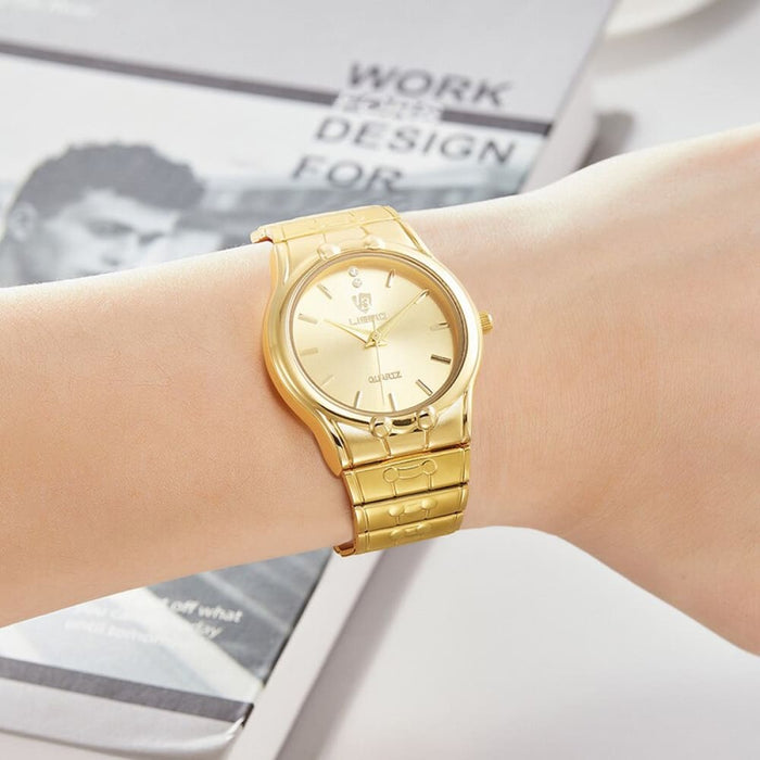 Fashion Quartz Wristwatch Women Men Luxury Full Steel 3bar