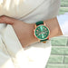 Fashion Women Watches Green Leather Quartz Wrist Watch