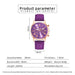 Fashion Women Watches Ladies Purple Leather Quartz Wrist