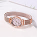 Fashion Women Watches Simple Rose Gold Mesh Belt Magnetic