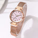 Fashion Women Watches Simple Rose Gold Mesh Belt Magnetic