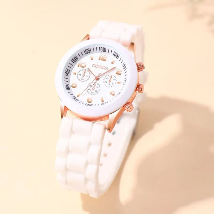 Fashion Women Watches White Silicone Jelly Quartz Watch