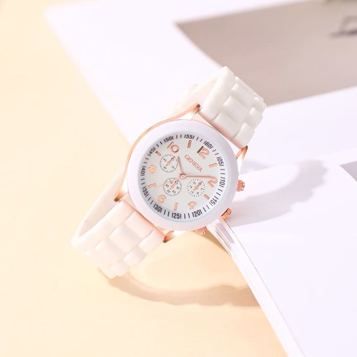 Fashion Women Watches White Silicone Jelly Quartz Watch