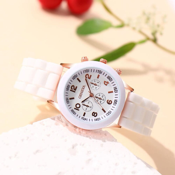 Fashion Women Watches White Silicone Jelly Quartz Watch