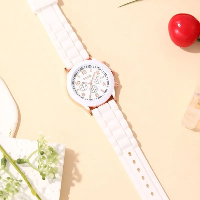 Fashion Women Watches White Silicone Jelly Quartz Watch